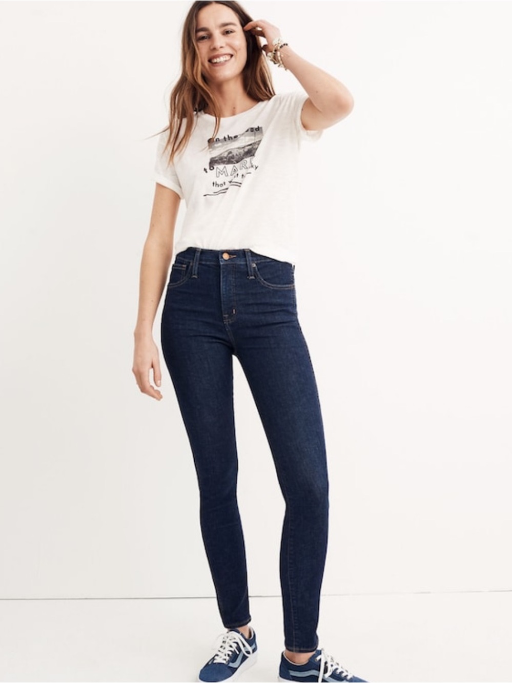 Madewell Dark Blue Lucille High-Rise Skinny Jeans